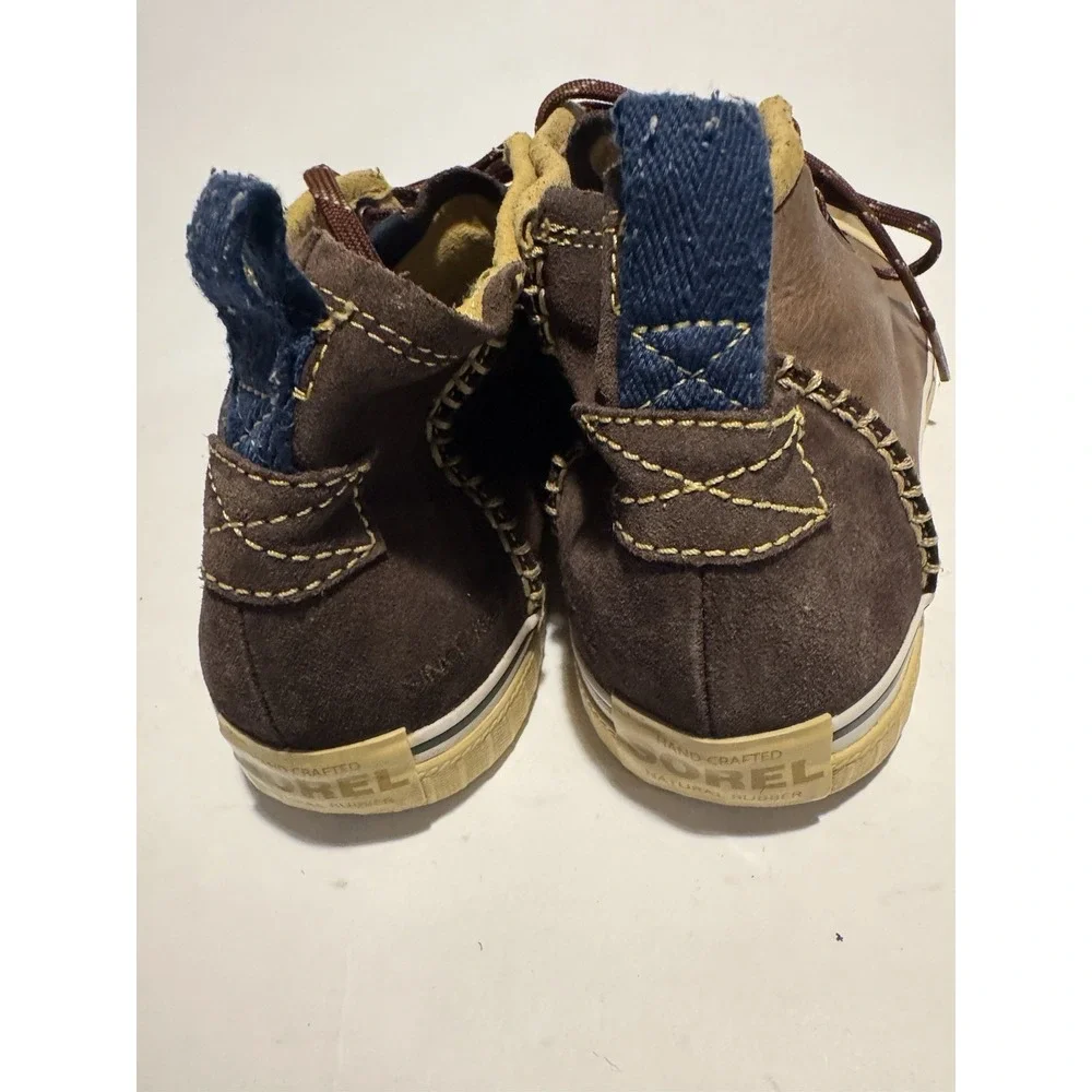 Sorel Stitched Leather Rubber Men Brown Chukka Boot Size 9.High Lace Up 1669-204